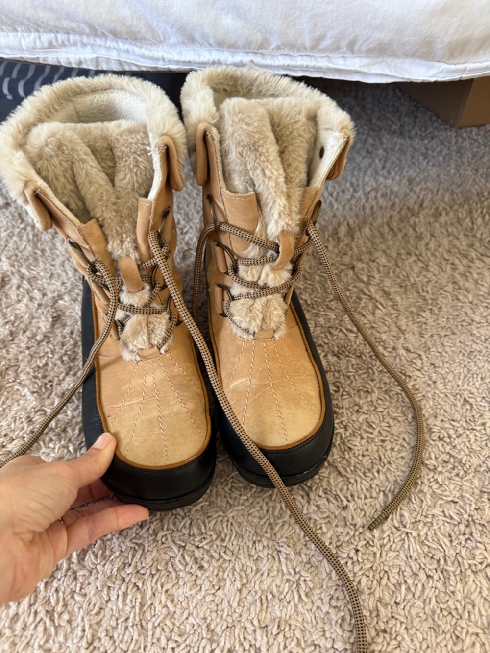 JBU Tan Faux-Fur Lined Winter Boots